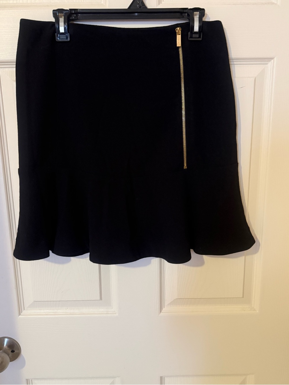 Calvin Klein Black Mini Skirt with Gold Zip Detail
